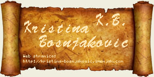 Kristina Bošnjaković vizit kartica